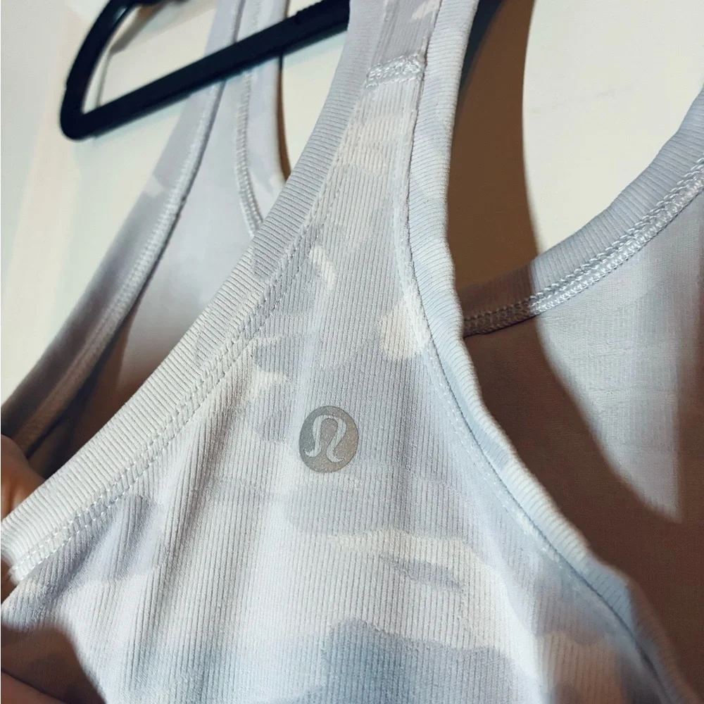 Lululemon Cool Racerback Luxtreme Incognito Camo Jacquard Alpine White Starlight